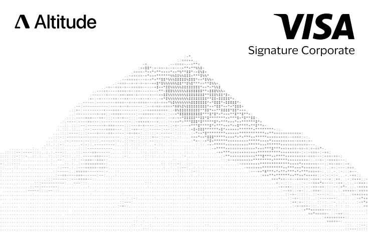 The white Altitude Visa Signature Corporate card